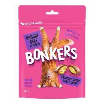 Bonkers Cat Bites, Bangin' Beef Flavoured Cat Treats 180g