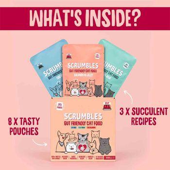 Scrumbles Grain Free Wet Cat Jelly Recyclable Pouch Fish Selection 8x85g