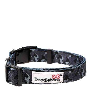 Doodlebone Printed Dog Collar Charcoal 3-6