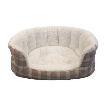 Dream Paws Grey Checked Cuddler Bed