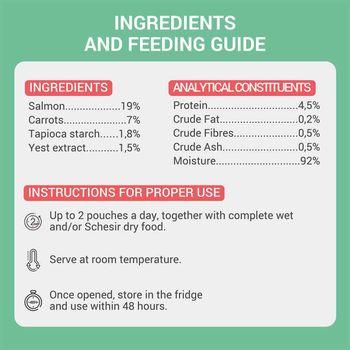 Schesir Soup Cat Food Complement, Salmon with Carrots , 40g 
