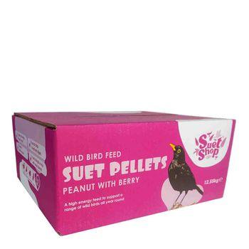 Suet Shop, Wild Bird Food Berry Flavoured Suet Pellets, High In Energy &ap; Protein 3kg