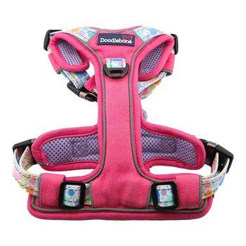 Doodlebone 'With Me' Dog Harness Pink 1-2
