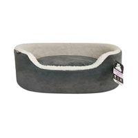 Dream Paws Oval Velvet Dog Bed Grey Medium