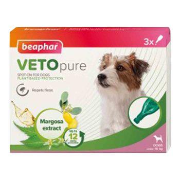 Beaphar VETOpure Plant-Based Protection Flea Spot-On for Dogs under 15 kg, 3 Pipettes