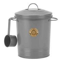 Scruffs Cantina 4L Steel Storage Pet Food Canister & Scoop Dark Grey