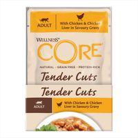 Wellness CORE® Tender Cuts with Chicken & Chicken Liver in Savoury Gravy  Adult Wet Cat Food 85G