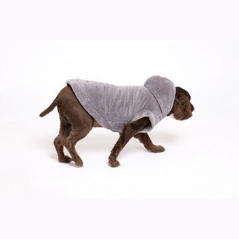Rufus & Rosie Grey Faux Fur Dog Hoodie, M