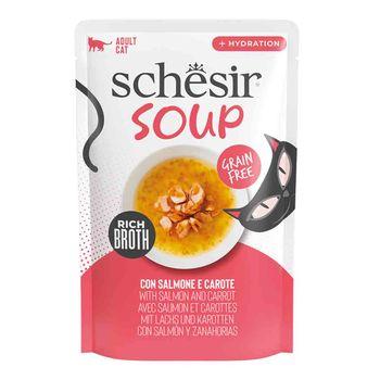 Schesir Soup Cat Food Complement, Salmon with Carrots , 40g 