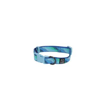 Rufus & Rosie Seashore Blue Adjustable Dog Collar, Medium