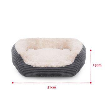 Joules Grey Jumbo Cord/Plush Dog Bed 60cm