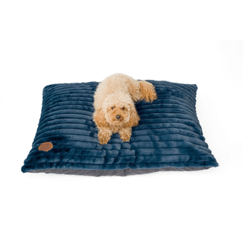 Snug & Cosy Faux Fur Dog Lounger Blue