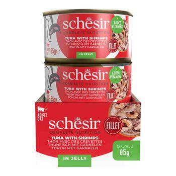 Schesir Complete and Balanced Wet Cat Food Tuna with Shrimps 85g