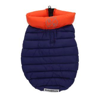 Rufus & Rosie Orange & Navy Dog Puffer Jacket, M+