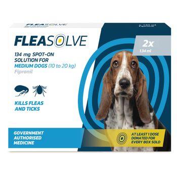 Fleasolve Spot-On Medium Dog Flea Treatment, 2 Pack