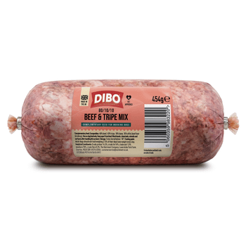 DIBO Beef & Tripe Mix Chubb Raw Dog Food 454g