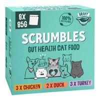 Scrumbles Grain Free Wet Cat Gravy Recyclable Pouch Selection 8x85g