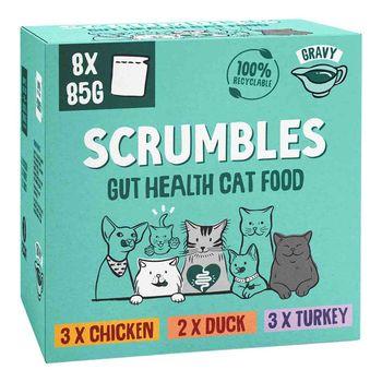 Scrumbles Grain Free Wet Cat Gravy Recyclable Pouch Selection 8x85g