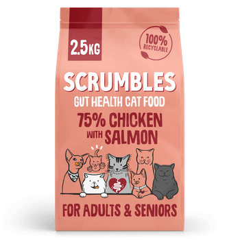 Scrumbles Dry Cat Food for Adult & Seniors Salmon 2.5kg