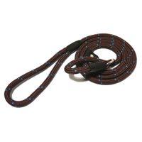 Rosewood Rope Twist Slip Dog Lead Brown & Teal 64"