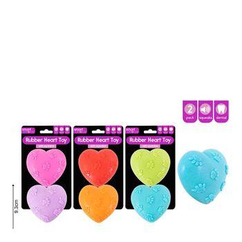 Smart Choice Hearts Rubber Assorted Dog Toy