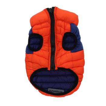 Rufus & Rosie Orange & Navy Dog Puffer Jacket, M+
