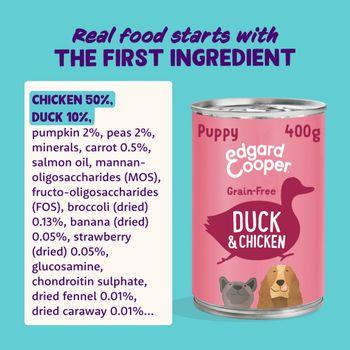 Edgard & Cooper Puppy Wet Food Tin Duck & Chicken 6x400g