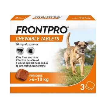 FRONTPRO® Chewable Tablets Flea & Tick Treatment for Medium Dogs 4-10kg, 3 Pack