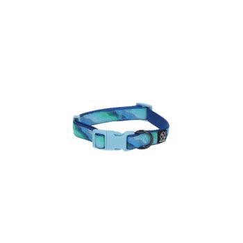 Rufus & Rosie Seashore Blue Adjustable Dog Collar, Medium
