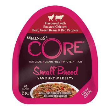 Wellness CORE Wet Small Breed Adult Dog Food Savoury Medleys Chicken, Beef, Green Beans and Red Peppers Recipe 85g