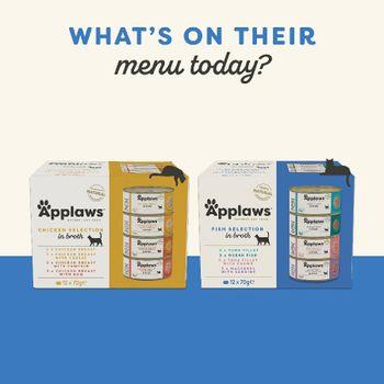 Applaws Natural Wet Adult Cat Food Fish Selection in Broth 24x70g Pouches