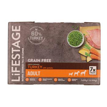 Lifestage Grain Free Adult Wet Dog Food Turkey 7x395g