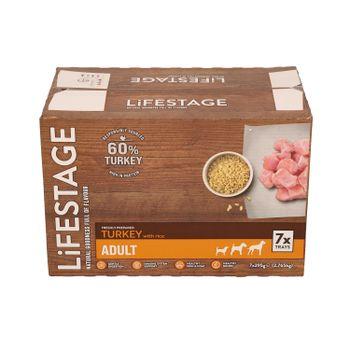 Lifestage Turkey and Rice Adult Wet Dog Food 7x395g