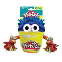 Hasbro Play-Doh T-Shirt Rope and Squeak Tug Dog Toy 7 Inch Yellow & Blue