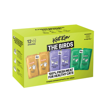 KatKin THE BIRDS Fresh Cat and Kitten Food, Variety Pack (Chicken, Turkey & Duck) 12x80g
