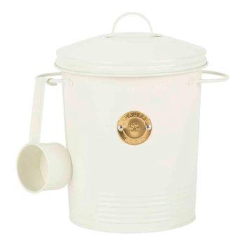 Scruffs Cantina 4L Steel Storage Pet Food Canister & Scoop Cream