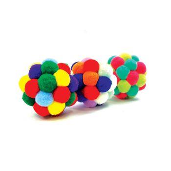 Tabby Patch Pom Pom Balls Cat Toys 2pcs