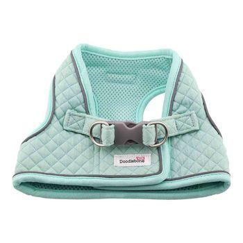 Doodlebone Snappy Mint Quilt Dog Harness 1