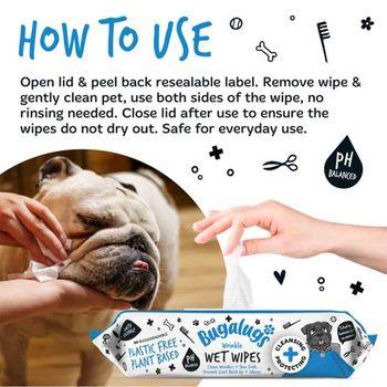 Bugalugs Wrinkle Wipe Pet Pads 100 pack Jollyes