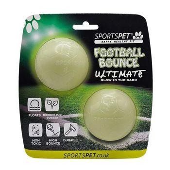 Sportspet Football Bounce Glow in the Dark Ball, Dog Toy