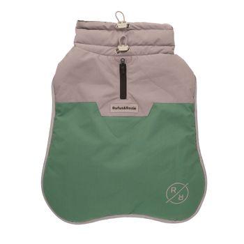 Rufus & Rosie Dog Overcoat Grey & Green M Plus
