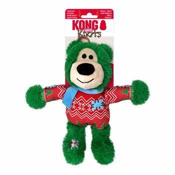 KONG Holiday Wild Knots Bear Assorted Soft Dog Toy Medium/Large