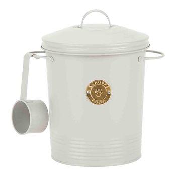 Scruffs Cantina 4L Steel Storage Pet Food Canister & Scoop Light Grey