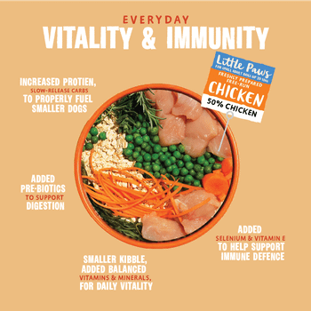 Barking Heads Little Paws Bowl Lickin Goodness Chicken Dry Dog Food, 1.5kg