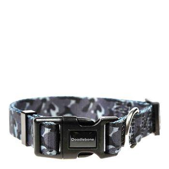 Doodlebone Printed Dog Collar Charcoal 3-6