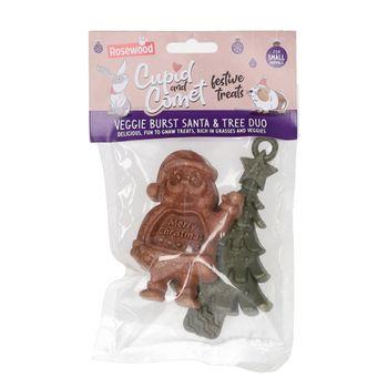 Rosewood Cupid & Comet Veggie Burst Santa & Tree Duo Gnaw Treats for Small Animals