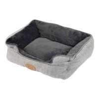 Pet Brands Herringbone Square Dog Bed, Small, Grey