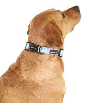 Doodlebone Trendy Tails Padded Dog Collar Pink 1-2