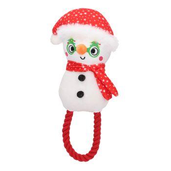 Rosewood Squeaky Plush & Rope Christmas Dog Toy
