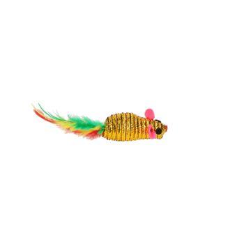 Rufus & Rosie Chrome Mouse Feather Cat Toy